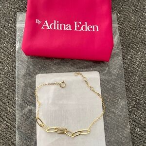 Pave Safety Pin Paper Clip Bracelet